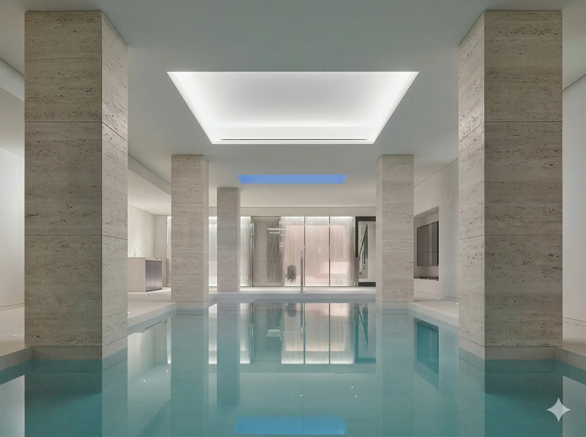 Облицовка бассейна травертином Travertino Classic Light — фигурная резка — Фото 2